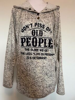 #601 MISSLOOK Speckled Cream Hoodie with Black Graphic